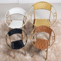 皇豹藤椅 靠背椅儿童小藤椅子单人成人家用编织滕椅阳台椅子室外腾椅椅子