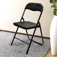 皇豹!折叠椅子家用办公书房培训靠背便携凳子电脑椅1030款 黑色椅子