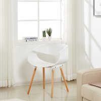 皇豹北欧现代极简化妆塑料靠背书桌椅洽谈接待小户型阳台实木椅子椅子