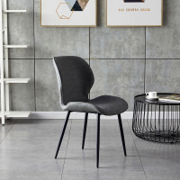 皇豹意式轻奢餐椅家用靠背现代简约网红洽谈椅皮革咖啡厅酒店餐厅椅子椅子