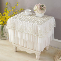 皇豹夹棉床头柜盖布欧式蕾丝卧室布艺小台布床头柜罩方巾打印机防尘罩床头柜