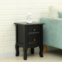 皇豹黑色欧式简约免安装小户型床头柜35cm家用白色经济型窄床头柜特价床头柜