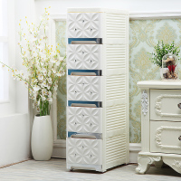 皇豹塑料收纳家用多层功能省空间床头组合卧室 柜子抽屉式储物箱子客床头柜