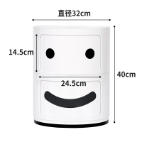 皇豹麦凡北欧简约圆形创意床头柜现代卧室床边收纳桶置物柜迷你储物柜床头柜