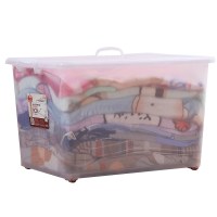 皇豹加厚特大号衣物收纳箱家用整理箱衣服有盖透明家用盒透明储物箱子衣箱