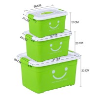 皇豹手提收纳箱三件套 加厚塑料大号玩具箱衣物整理衣服储物箱子衣箱