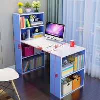 皇豹转角书桌书架组合拐角小户型卧室儿童电脑桌家用书台书柜一体。电脑桌