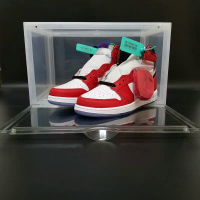 皇豹鞋盒收纳盒透明磁铁侧开门鞋柜防氧化亚克力塑料高帮加厚鞋盒收纳鞋柜