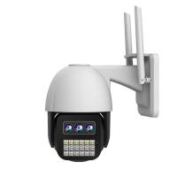 送128G监控内存卡 4寸大球机三摄人形追踪360度全景WIFI摄像头连手机远程语音对讲室外无线高清防水家用监控器