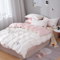 一件代发色织水洗棉双拼四件套1.5/1.8/2m床单被套床上用品四件套