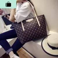 [大容量]2019新款印花韩版单肩包女欧美学生简约手提包托特女包NEW LAKE女士单肩包