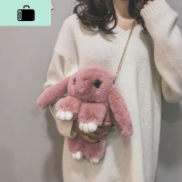 2019新款可爱兔子包包女学生斜跨韩版毛毛绒装死兔双肩单肩包萌萌NEW LAKE女士双肩包