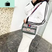 包包女2020新款拼色斜挎包款百搭港风宽肩带超火欧美式网红单肩包NEW LAKE女士单肩包