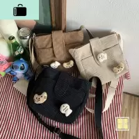 ins秋冬复古灯芯绒斜挎单肩包袋小包包女包超可爱包包手机零钱包NEW LAKE女士单肩包