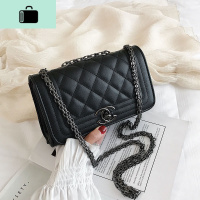 网红钨钢三排菱格链条包小方包单肩包女学生韩版包包女斜挎包女包NEW LAKE女士单肩包