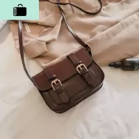 港风复古邮差包女2019新款森系质感小包包ins超火mini单肩斜挎包NEW LAKE女斜挎包