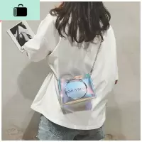 透明果冻链条小包女2020新款ins网红斜挎学生韩版百搭迷你手提包NEW LAKE
