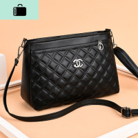 包包女2020新款潮时尚百搭单肩斜挎包时尚简约中年妈妈女包大容量NEW LAKE 黑色女士手提包