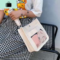 夏季帆布女包2020新款韩版百搭斜挎包ins单肩日系可爱少女小布包NEW LAKE女斜挎包