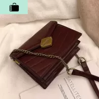 女包2019新款斜挎包简约潮单肩锁扣小方包复古链条高级感包包洋气NEW LAKE 黑色女斜挎包