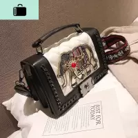 小包包女2020新款潮韩版百搭时尚大象刺绣手提包宽带小方包斜挎包NEW LAKE女士单肩包
