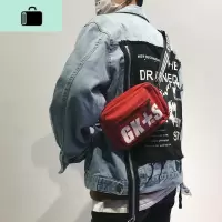 港风单肩包男潮牌青年帆布韩版运动休闲嘻哈包时尚简约小包斜挎包NEW LAKE
