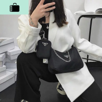 三合一包包女斜挎百搭学生韩版ins链条单肩包2020新款复古腋下包NEW LAKE 黑色女士单肩包