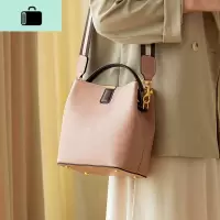 皮女包双肩带牛皮单肩包2019新款大容量手提斜挎包女NEW LAKE 茱萸粉 919210831女士单肩包