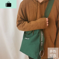 2019新款chic帆布斜挎包女韩版简约百搭学生手提布袋单肩包大容量NEW LAKE女士单肩包