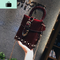 小包包女2020夏季新款潮漆皮手提单肩包韩版链条铆钉斜挎包水桶包NEW LAKE女士单肩包