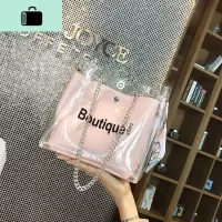 包包女2019新款透明果冻子母链条包女学生斜挎包女士单肩包手提包NEW LAKE