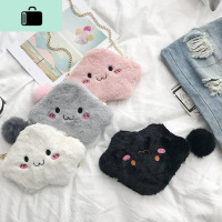 日系云朵包软妹少女毛绒链条包超可爱毛毛包零钱包斜挎包单肩包女NEW LAKE女手包