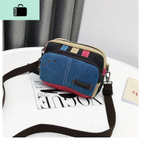 百搭帆布女包腰包新款撞色单肩包女休闲时尚小零钱包包女NEW LAKE女士单肩包