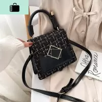 网红小包包女2019新款韩版洋气呢子手提单肩包时尚百搭斜挎小方包NEW LAKE女士单肩包