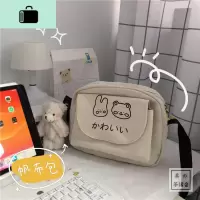 日系原宿风可爱软萌小熊单肩斜挎包韩国ins复古学生少女帆布包女NEW LAKE女斜挎包