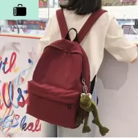 ins风书包女学生韩版2019新款网红初中高中帆布背包大容量双肩包NEW LAKE