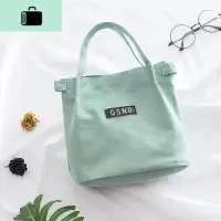 日式帆布饭盒袋女单肩手拎包简约时尚水桶包上班带饭的手提便当包NEW LAKE女手包