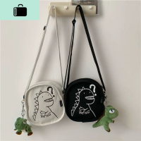 日系原宿可爱恐龙软妹古着感少女斜挎包ins韩版小清新学生帆布包NEW LAKE