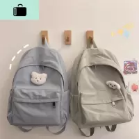 ins书包女韩版原宿ulzzang高中大学生简约百搭2020新款双肩包背包NEW LAKE