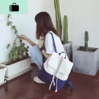 日系女文艺校园学院风帆布双肩包原宿抽绳背包中高大学生韩版书包NEW LAKE