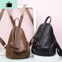 包包女2019新款网红女士双肩包女韩版大容量旅行软皮背包休闲书包NEW LAKE