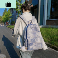 均匀版 古着感双肩包帆布大容量时尚书包女韩版高中ins背包大学生NEW LAKE