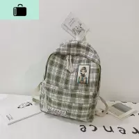 chic原宿书包女 ins文艺韩版格子背包小清新校园百搭学生双肩包潮NEW LAKE