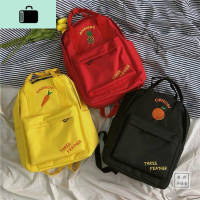 刺绣水果软妹书包女ins原宿中学生背包学生风ulzzang少女心双肩包NEW LAKE