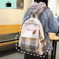 可爱少女心帆布简约书包女学生韩版初中社会校园原宿高中双肩背包NEW LAKE女手包