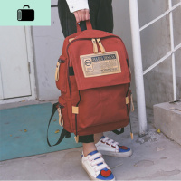 书包女韩版街头潮流帆布双肩包男高中学生大容量背包学院风百搭潮NEW LAKE