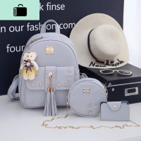 双肩包女韩版百搭潮pu2020新款小清新流苏铆钉休闲学生书包背包包NEW LAKE