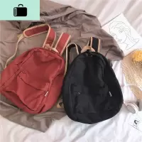 ins古着感书包女韩版校园复古做旧水洗帆布双肩森系简约百搭背包NEW LAKE女手包