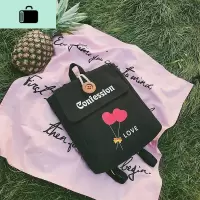 双肩包女2019新款韩版百搭书包女小清新帆布学生软妹校园可爱背包NEW LAKE