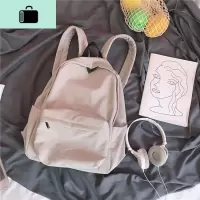 防水书包ins女学生韩版原宿初中生背包纯色森系大容量高中双肩包NEW LAKE